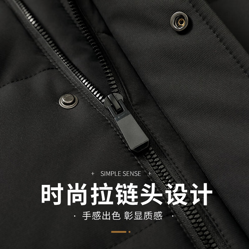 Flying in the Snow Goose Down Jacket Men's Removable Hat Casual Business Autumn and Winter Thickened Short Jacket Men's 180