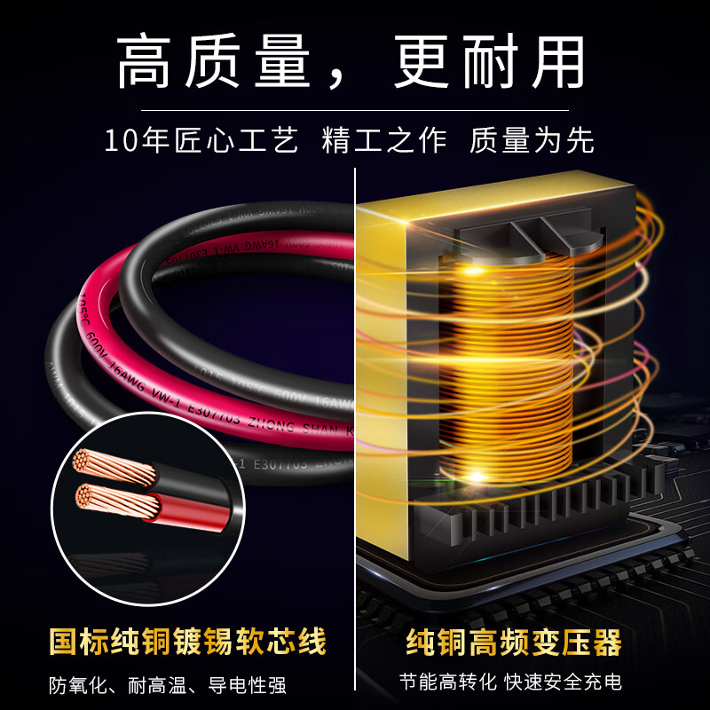 Wanlesanhe intelligent digital display car battery charger 12V24V motorcycle lithium battery charger pulse repair pure copper