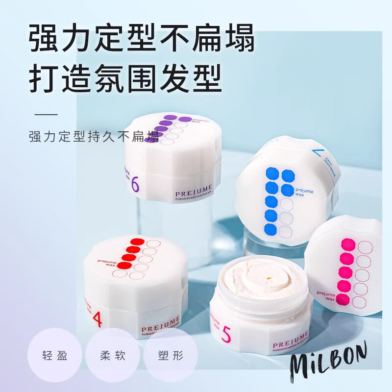 Meilipan Milbon Hair Wax Hair Clay for Men and Women Long-lasting Styling Japanese Original-No. 6 90g