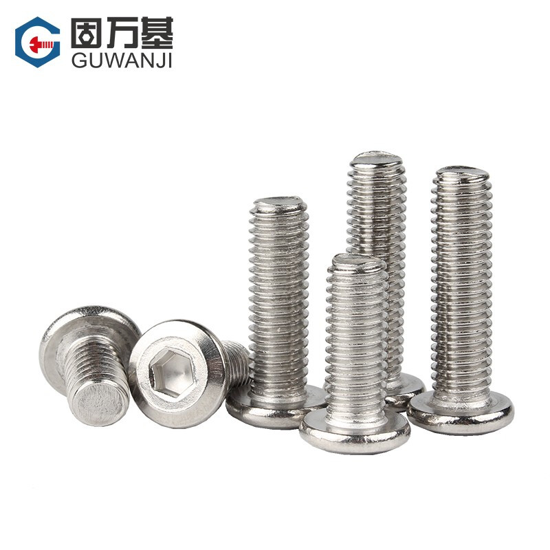 Guwanji 304 stainless steel beveled large flat head hexagonal screws beveled flat round head furniture screws countersunk head bolts national standard M6x20 10 pieces