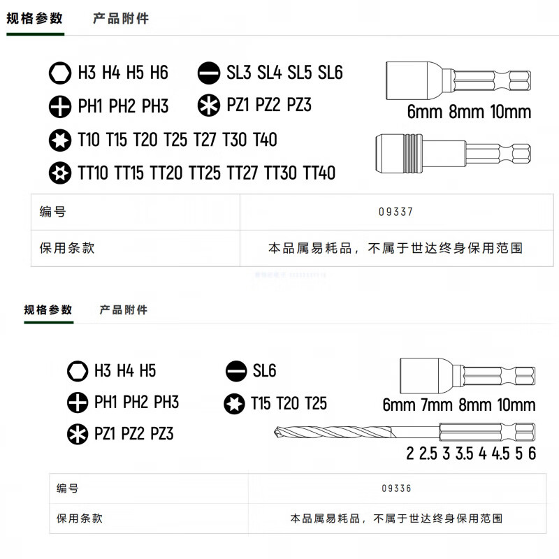 Shida Tools 09337 - 44-piece power tool accessories set 09336 Rainbow Magic Box screwdriver bit set 0933744 bit set box extended cross