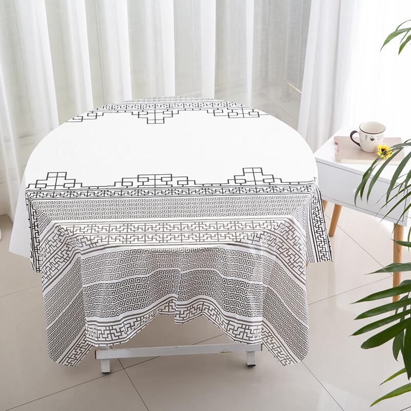 Houdafu thickened disposable tablecloth hotel tablecloth conference plastic tablecloth waterproof and oil-proof round table tablecloth square 2.0X2.0 meters (white grid) 10 sheets single stack