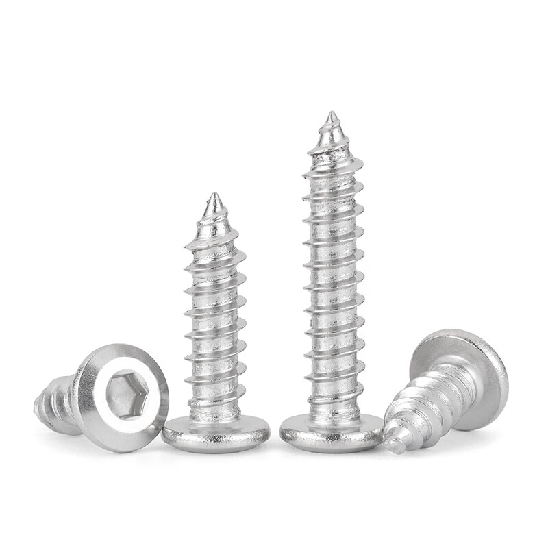 JINGGGONG SZ304 stainless steel hexagon socket self-tapping screws large flat head screws M2-M10 M5*50 (10 pcs)