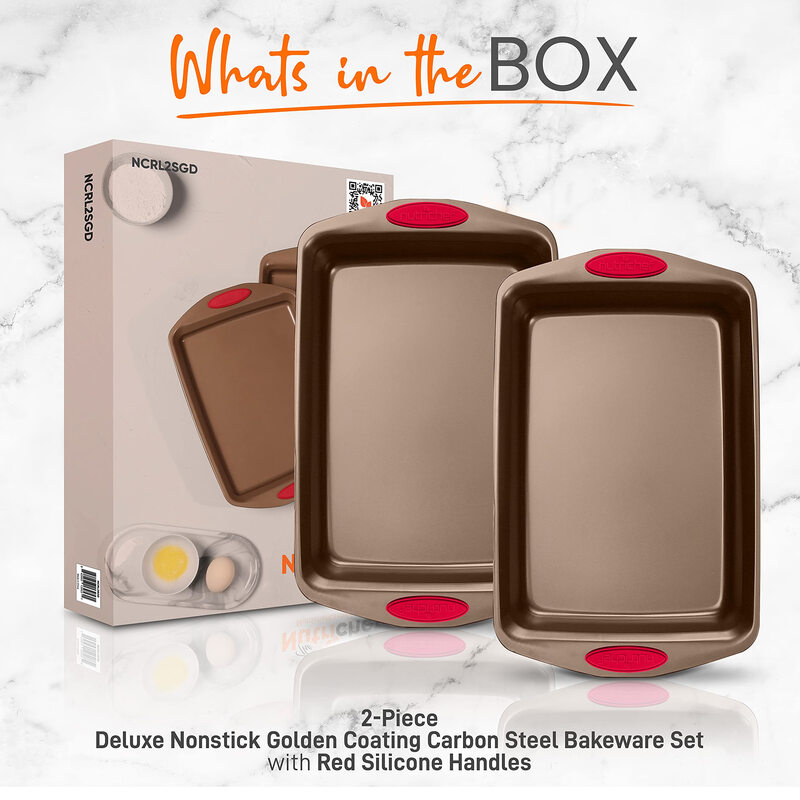 NutriChef 2-piece bakeware set - PFOA-coated carbon steel bakeware - Baking Sheet