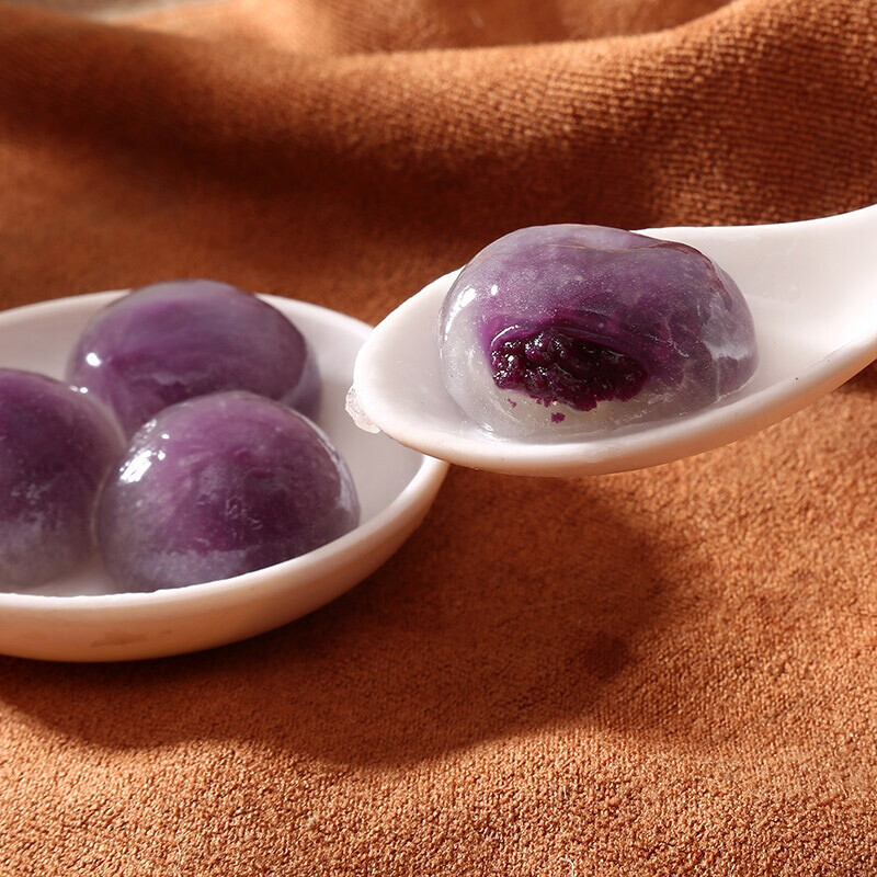 Wanchai Pier Crystal Rice Balls Purple Sweet Potato 300g 20 Rice Balls Yuanxiao Breakfast Snack Quick Frozen Fresh Food New Year's Day Gift