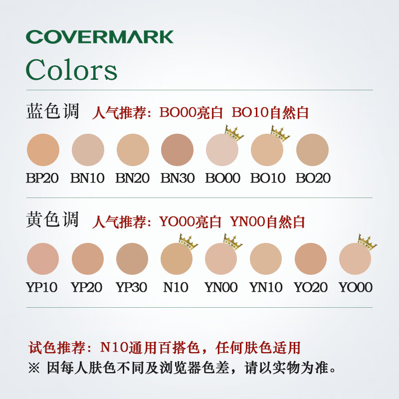 COVERMARK foundation cream covers blemishes and does not stick. Powder sunscreen color B+Y random 3g*2 test color pack free repurchase coupon