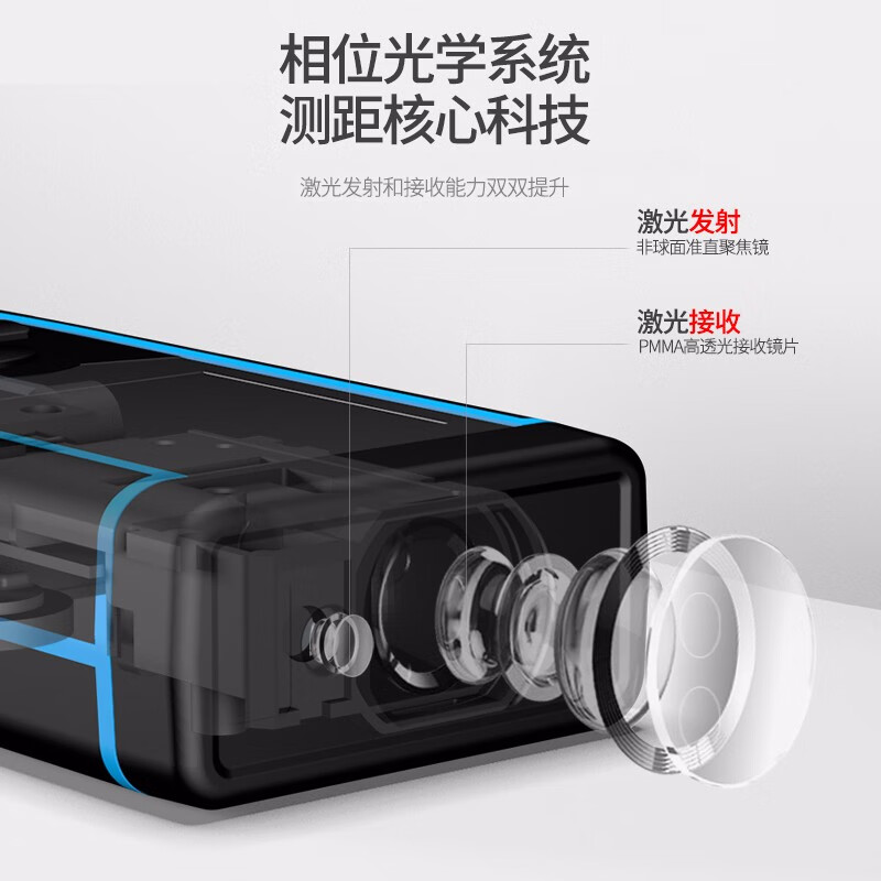 Shendawei Laser Distance Meter Infrared High-Precision Laser Ruler Distance Measurement Room Instrument Tool Measuring Instrument Electronic Ruler SW-M50A-50 Meter Lithium Battery Upgraded Version