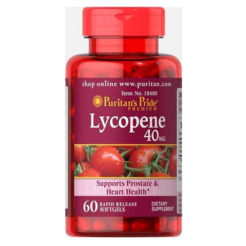 Puritan's Pride Lycopene Soft Capsules 40mg 60 capsules for men to prepare for pregnancy and improve sperm motility in one bottle