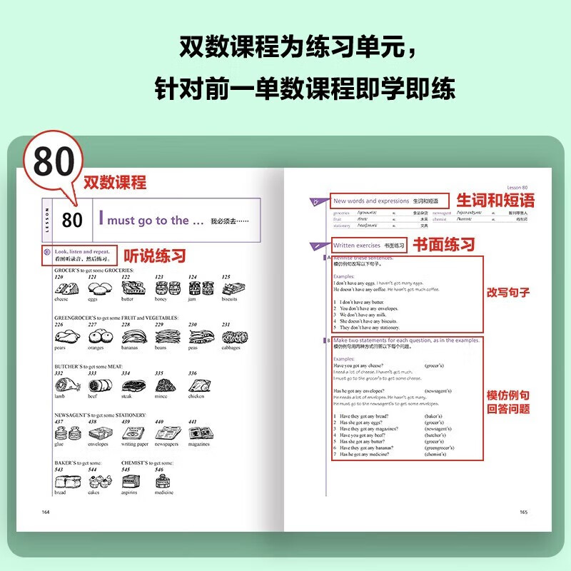 Xinhua Bookstore New Concept English Complete Set Smart Upgraded Edition Textbook Includes Audio Student Book Longman Foreign Language Learning Textbook New Concept English 1 (Textbook + Workbook + Vocabulary + Grammar)