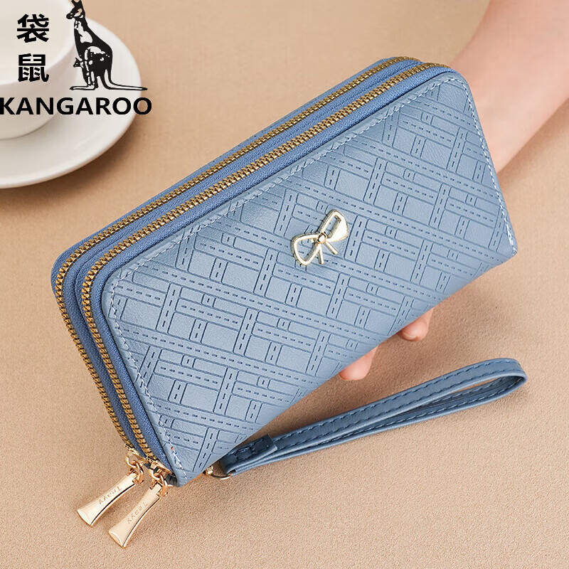 Kangaroo (KANGAROO) Women's Wallet Clutch Women's Long Simple Mobile Phone Bag Multifunctional Large Capacity Fashion Wallet Wallet Red