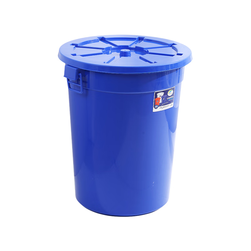 Extra large plastic thickened water storage barrel with lid 400L fermentation brewing barrel hospital trash can industrial storage plastic barrel 200# (filled with about 240 pounds of water) blue/with lid/extra thick style