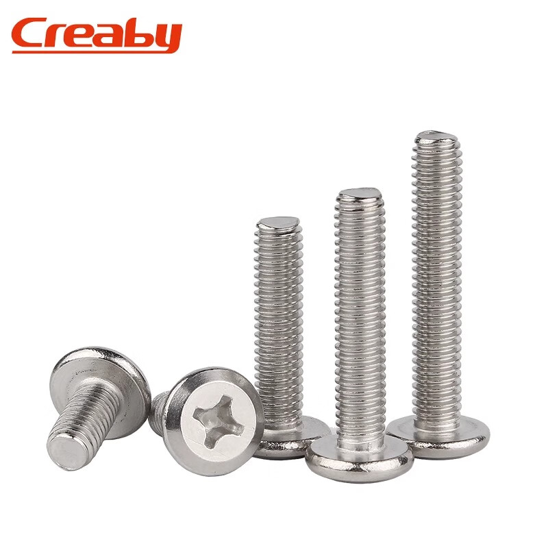 Creaby304 stainless steel large flat head bevel screws nickel plated cross large flat head screws furniture bolts M6x50 (5 pieces) 304 material