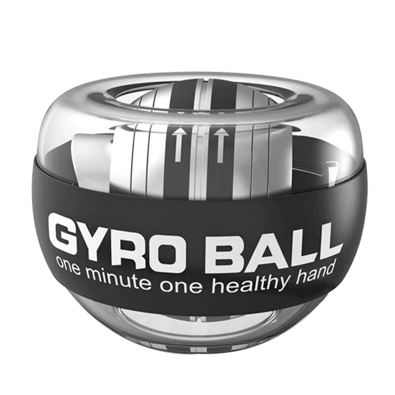 Gaishi wrist strength ball self-starting 100 kg men and women super gyro decompression wrist centrifugal ball finger new grip device exercise ball arm strength training Douyin same style self-starting transparent black-no light, ball bag included