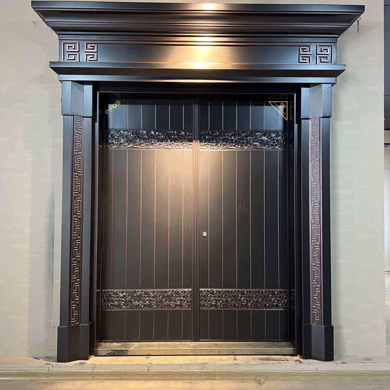 Delijia villa door simple home security door entrance door rural stainless steel double door living room zinc titanium alloy entrance style 11 per square