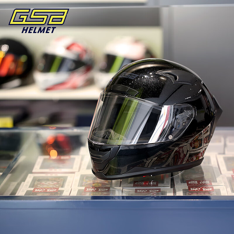 GSB motorcycle helmet winter anti-freeze and warm 3C electric vehicle motorcycle commuter pedal helmet men's and women's helmet gsb371 flash black with transparent lens + SF Express M (recommended head circumference 54-55)