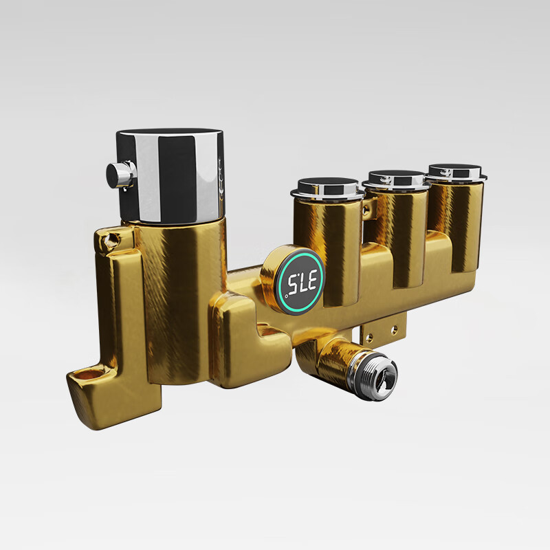 Vanward shower set button storage smart digital display shower three-speed adjustment white black wall-mounted shower/shower electroplated silver constant temperature