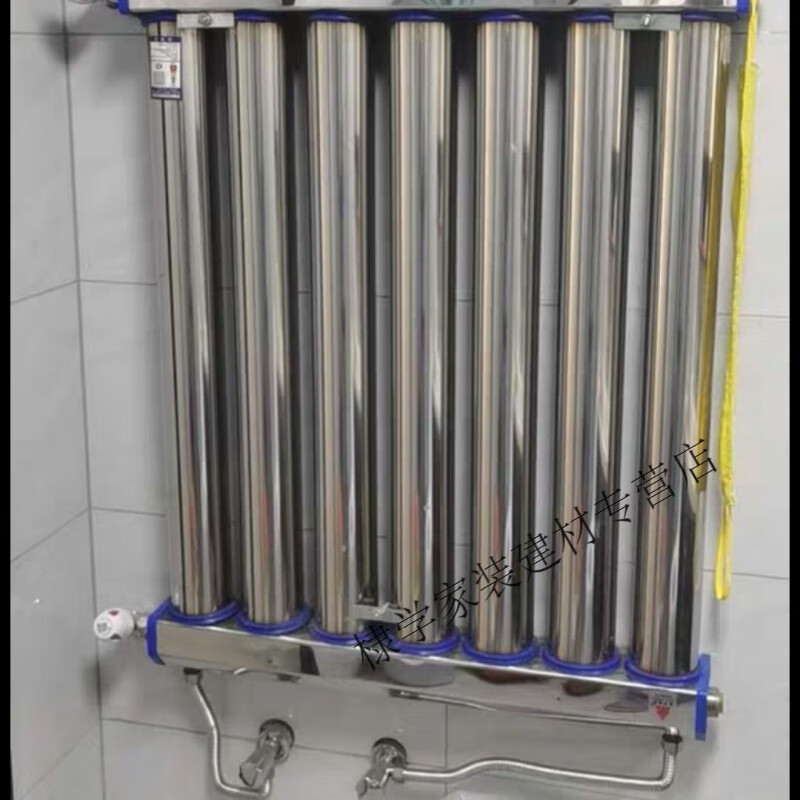 Danstini 304 stainless steel instant heat exchanger over-water heating radiator floor heating plate household hot water exchanger 51-tube 304 stainless steel heat exchanger center distance 60 cm 8 columns