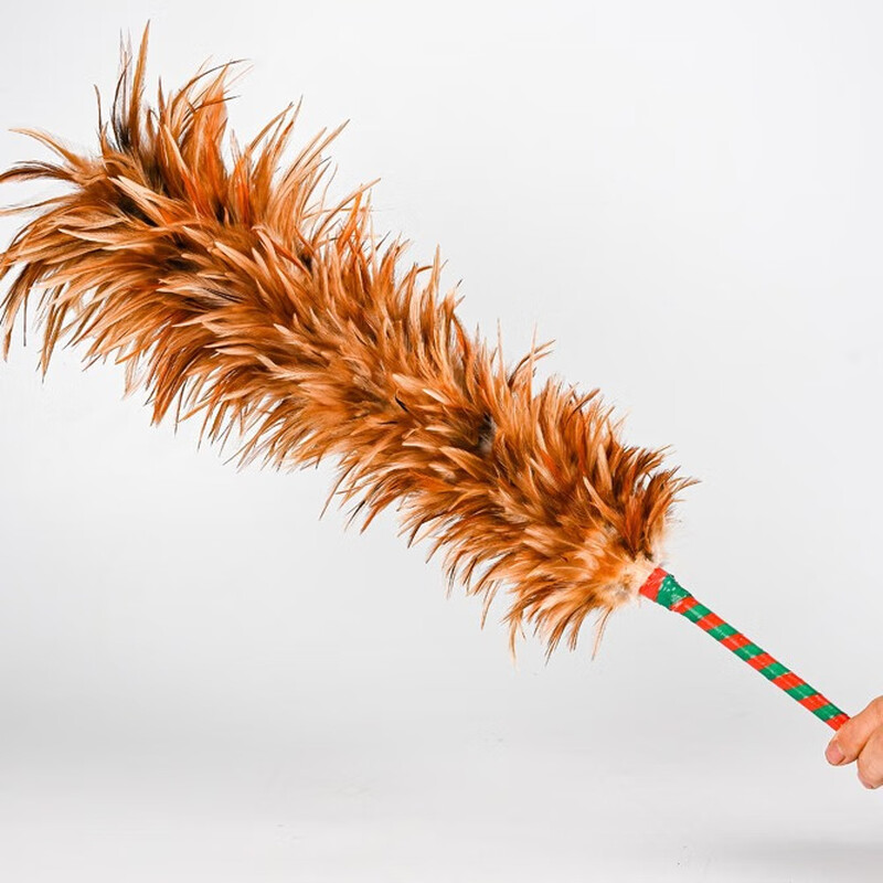 Best Feather Duster 68cm made of real chicken feathers for dust removal, no shedding, no odor, retractable cleaning duster (one pack)