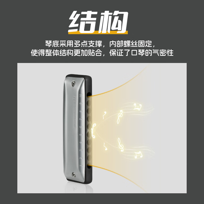 BoogieMAN Yuanyuan's same model ProReeds ten-hole harmonica paddy blues for adults and children beginners blues 10 holes