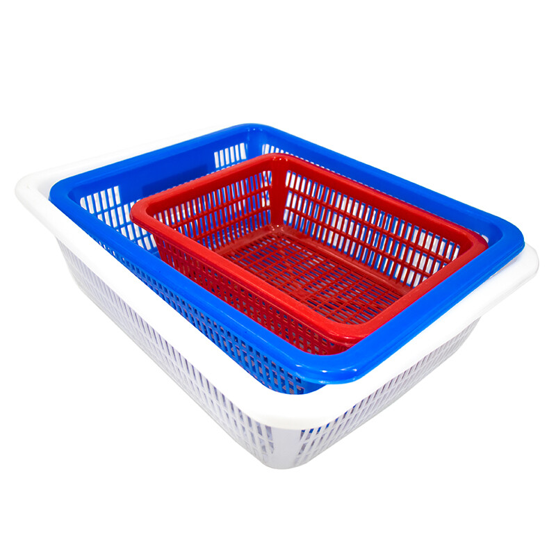 Bingyu BY-173 turnover basket rectangular sorting basket industrial drain basket plastic plastic basket No. 7 360*285*110 (blue)