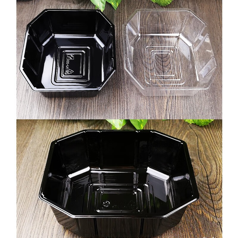 Fanyu One-pound disposable fruit packaging box without lid, strawberry and jackfruit packaging box, octagonal edge fruit box 1813H40, transparent, 100 pieces