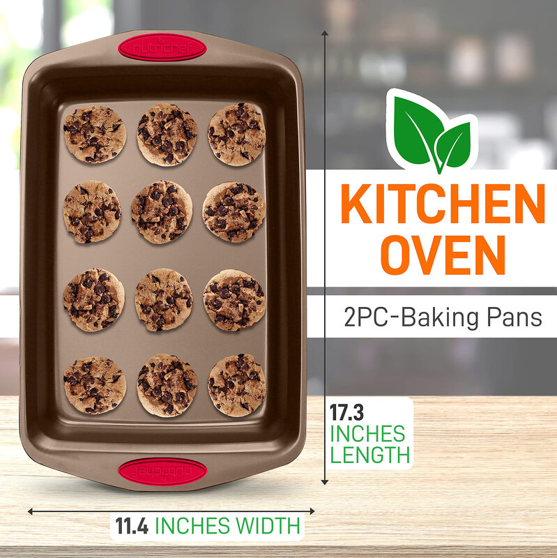 NutriChef 2-piece bakeware set - PFOA-coated carbon steel bakeware - Baking Sheet