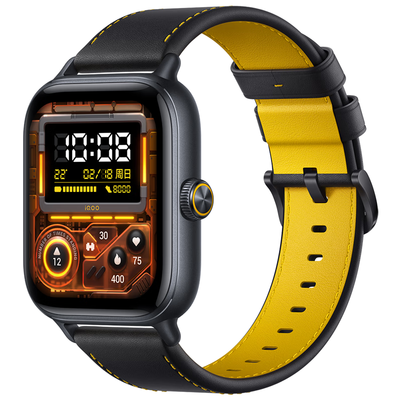 IQOO WATCH GT smart AI watch Blue River operating system map navigation 21-day long battery life sports and health heart rate monitoring phone watch bracelet wearable instant black eSIM version genuine leather