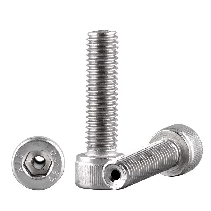 Bingneng 304 stainless steel hexagonal hollow exhaust screw vacuum hollow hole through hole threading screw M3-M12M20 M3*10 hole 1.5mm 20 pcs