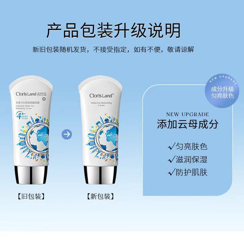 ClorisLand Malachite Isolation Cream White Tea Clear Makeup Primer Concealer Nude Makeup Naturally Brightens Skin Lightweight No Makeup Malachite Isolation Cream 40ml*3