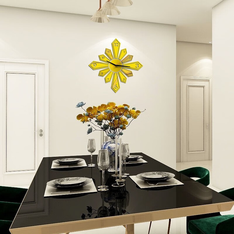 Drum group wall clock wall punch-free simple creative clock watch living room home bedroom wall sticker elegant black 40cm diameter