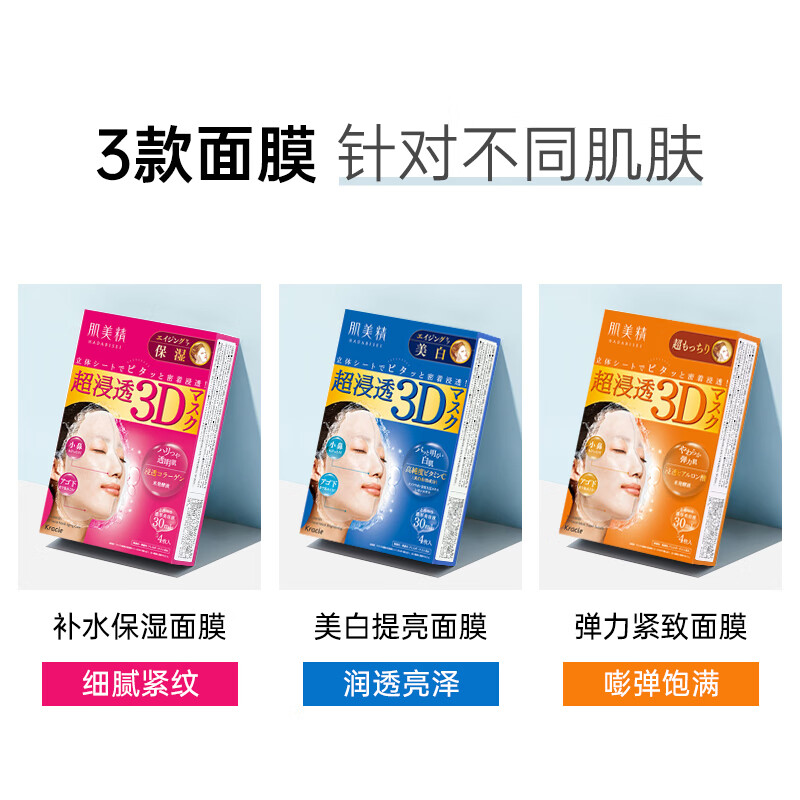 Kracie 3D Red Mask 4 pieces/box, hydrating and moisturizing facial skin care, boys and girls, imported from Japan, birthday gift
