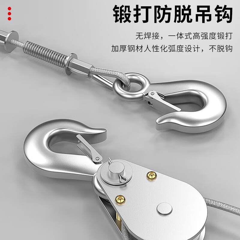 Hugong Micro Electric Hoist Wireless Remote Control 220v Small Crane Household Hoist Lifting and Loading Crane PA800-12 Meter (Remote Control and Line Control Dual Use)