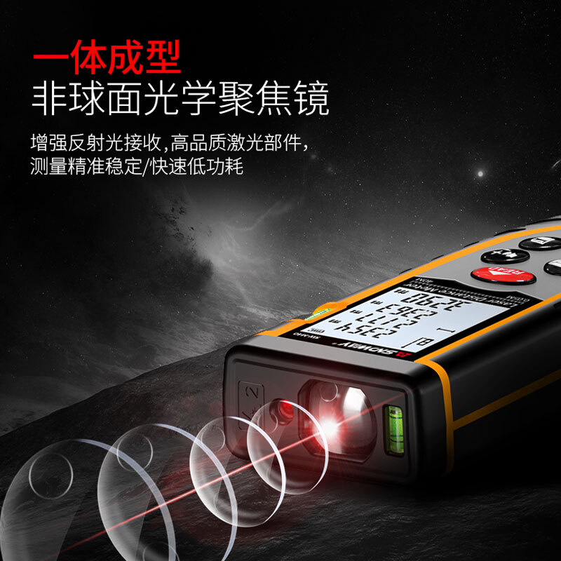 SNDWAY Laser Distance Meter Handheld High-Precision Infrared Room Measurement Instrument Electronic Ruler Indoor Laser Ruler SW-M50 (Indoor Model, Battery Model, 50 Meters)