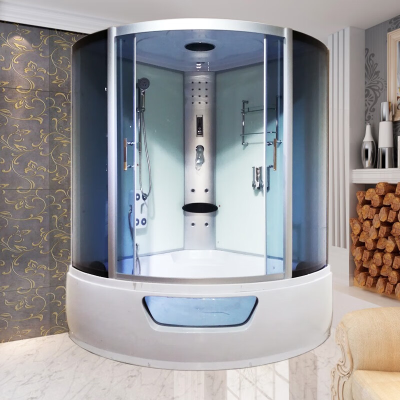 Wulang Machinery (can be installed on the door) shower room bathing room with bathtub bathroom sauna room integrated bathtub 100*100*215cm white with steam