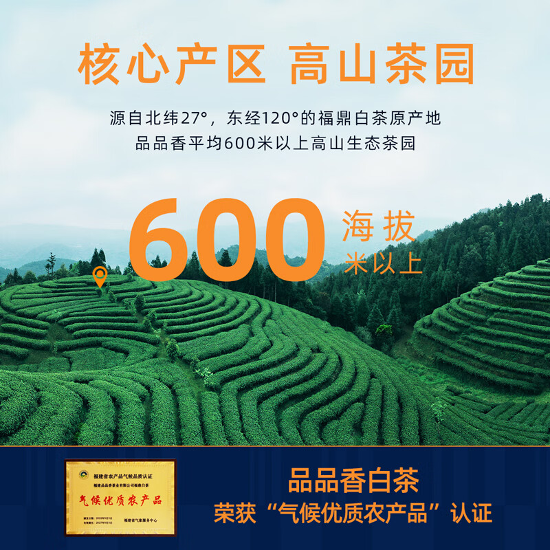 Pinpinxiang White Tea Fuding White Tea Sun-dried Platinum Old White Tea 2022 Shoumei 360g Tea Gift Box