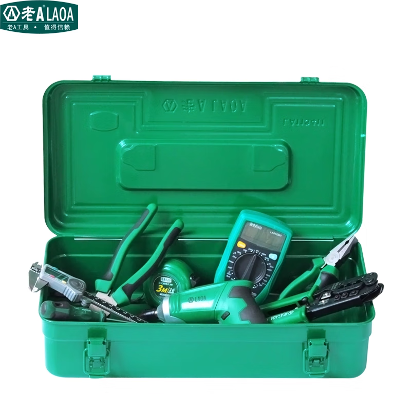 LAOA (LAOA) hardware household tool box storage box car thickened iron box without partition 11 inches LA113211