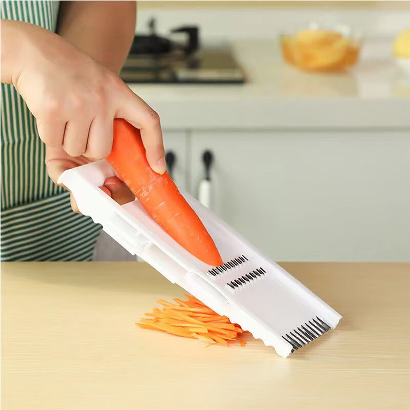 Special statement: Household multi-functional potato shredded knife, sliced, kitchen wiper, scraped, coarsely grated, garlic shredder, grater, 6-piece set, pink shredder