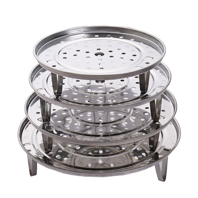 Moyu Xinjie stainless steel steamer steaming tray thickened water-proof steaming rack steamer grate household steam grid kitchen steamed bread steamed buns 21.5cm steaming tray