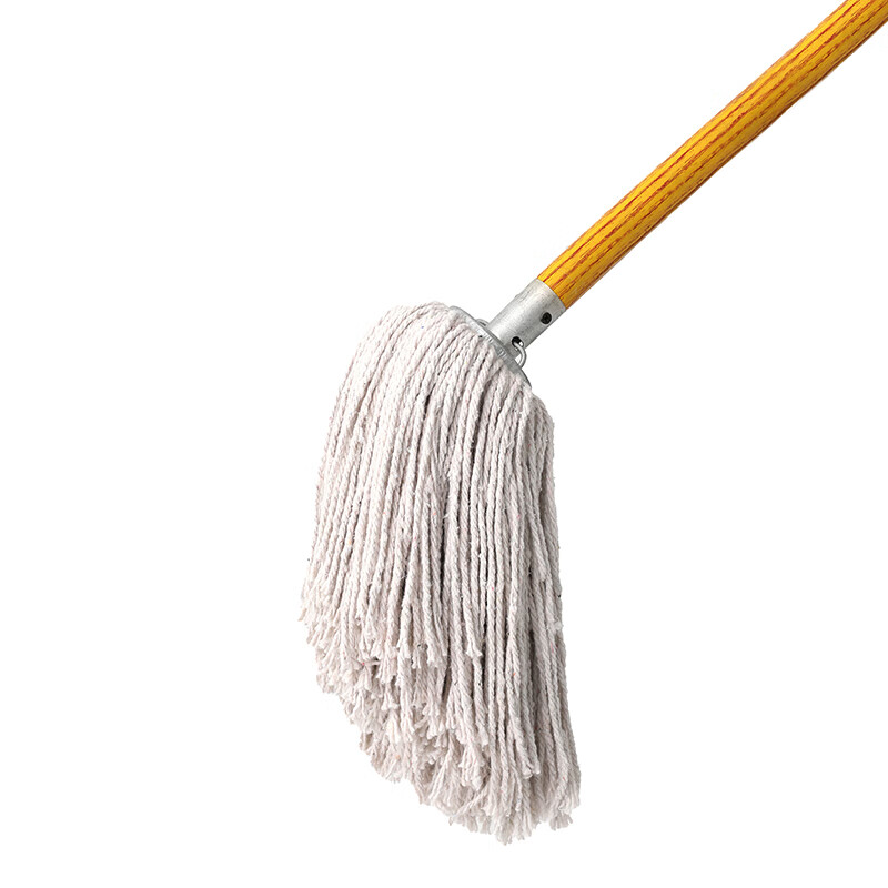 Kelibang wooden pole mop cotton thread hall old mop dust push mop factory hotel lobby property absorbent mop white round head wooden pole KB3455