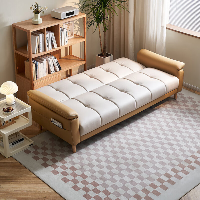 Quanyou Home Modern Simple Fabric Sofa Bed One-Purpose Two-Purpose Inline Folding Sofa Living Room Home 111116