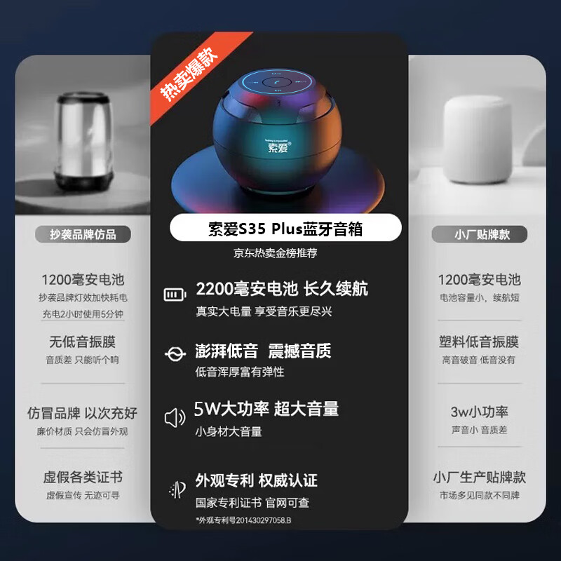 Sony Ericsson (soaiy) S35Plus Bluetooth speaker small audio subwoofer home car mini computer portable collection plug-in TF card outdoor player gift black