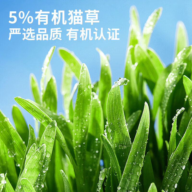 MamyPets Cat Grass Cat Strips Chicken Rabbit Meat Salmon Cat Wet Food Pelleted Hair Cat Mint Cat Snacks 12g*5 Count