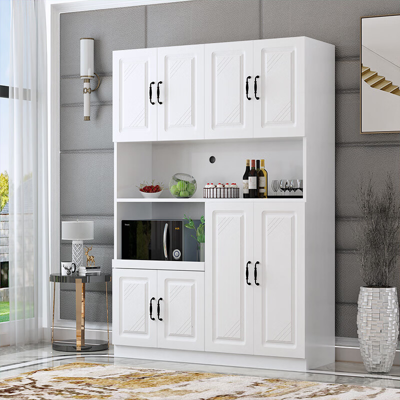 Pupan European sideboard multifunctional kitchen cupboard wine cabinet living room wall integrated cabinet storage cabinet storage cabinet E style warm white 120+ European door