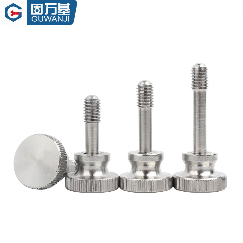 Guwanji 304 stainless steel high-head loose screws knurled hand-tightened step bolts anti-loosening screws and screws M4x20 2 pieces