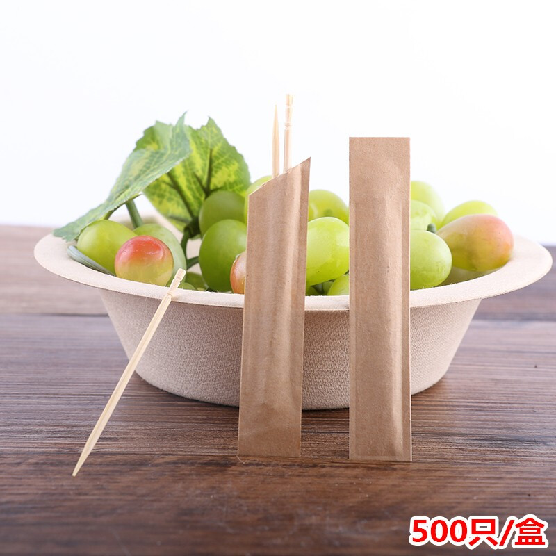 Xinghengmeng Disposable Bamboo Toothpicks for Household Fruit Picks Kraft Paper Individually Packaged 1000 Moso Bamboo Double-Headed Toothpick Sticks One Box (About 500 Packs, Total 1000 Sticks)