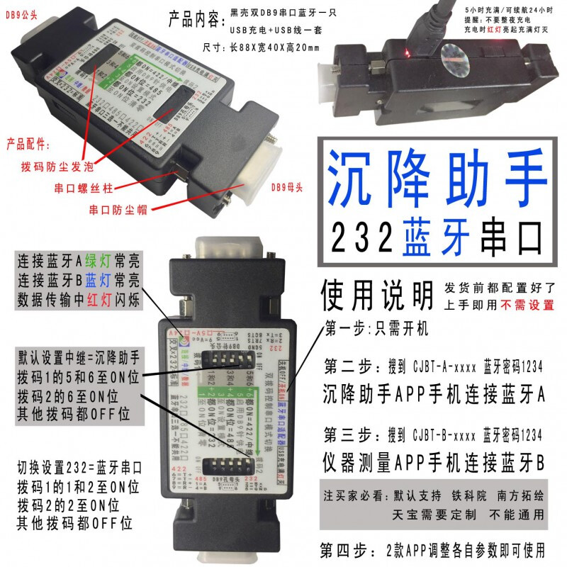 Leica total station Bluetooth adapter serial port data cable settlement assistant router switch RJ45 electronic scale blue shell standard version FQsm232gXn