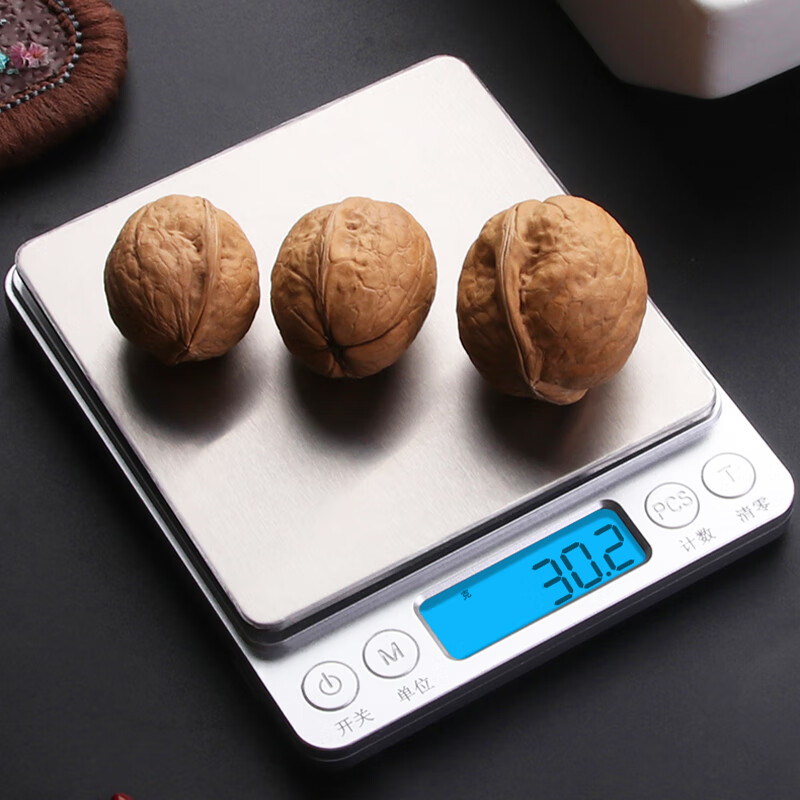 Baijie electronic scale kitchen scale stainless steel scale surface baking scale gram scale food scale 3kg/0.1g coffee electronic scale gram scale