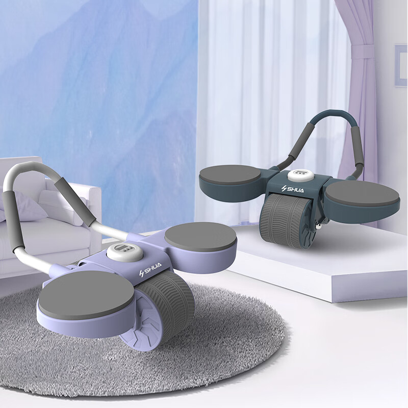 Shuhuajian Abdominal Wheel Automatic Rebound Elbow Support Abdominal Exercise Equipment Slim Belly Home Abdominal Wheel Caihelan-Timed Model-Automatic Rebound-Kneeling Pad