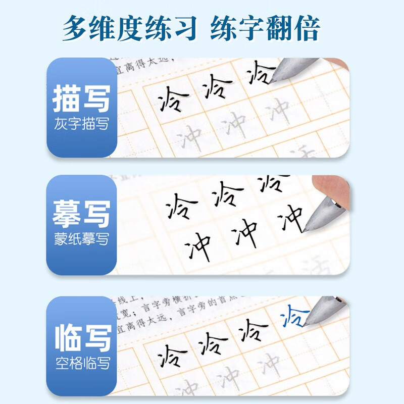 Hua Xia Wanjuan regular script calligraphy copybook set of 8 Tian Yingzhang regular script one control pen training copybook adult regular script font quick pen hard pen calligraphy practice book beginner student practice copybook copy tracing book