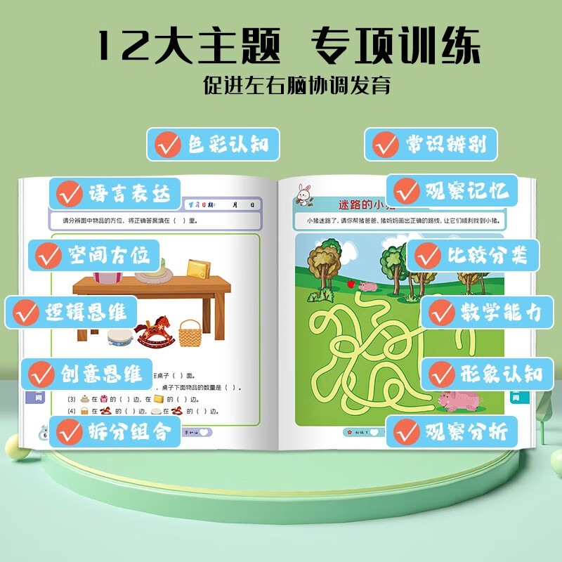 Potential development for 2-3 years old, parent-child intellectual game development, early childhood education, logical thinking training, educational games, baby children's books, middle class children's books, book reading festival